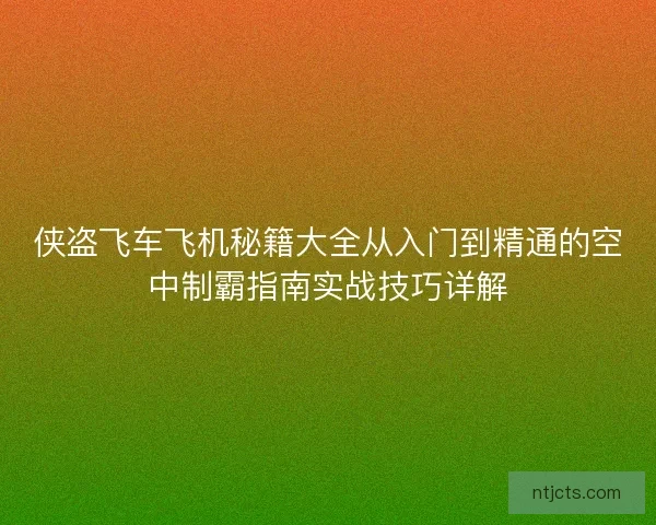 侠盗飞车飞机秘籍大全从入门到精通的空中制霸指南实战技巧详解